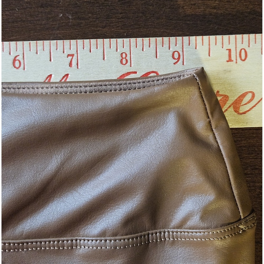 Offline by Aerie Women's XS Caramel‎ Brown Faux Leather High Rise Leggings - Picture 7 of 8
